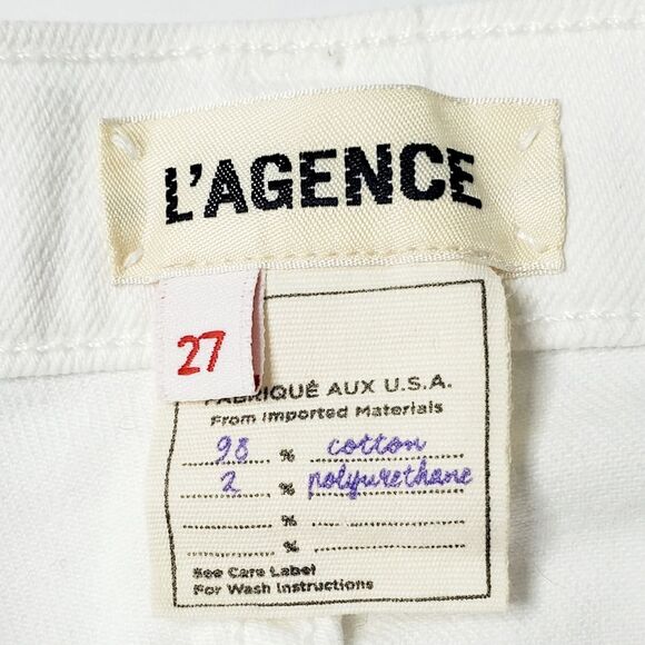 L'Agence Marcelle French Slim Fit Blanc Jeans - White - Size 4 - 27" Waist - Picture 2 of 6